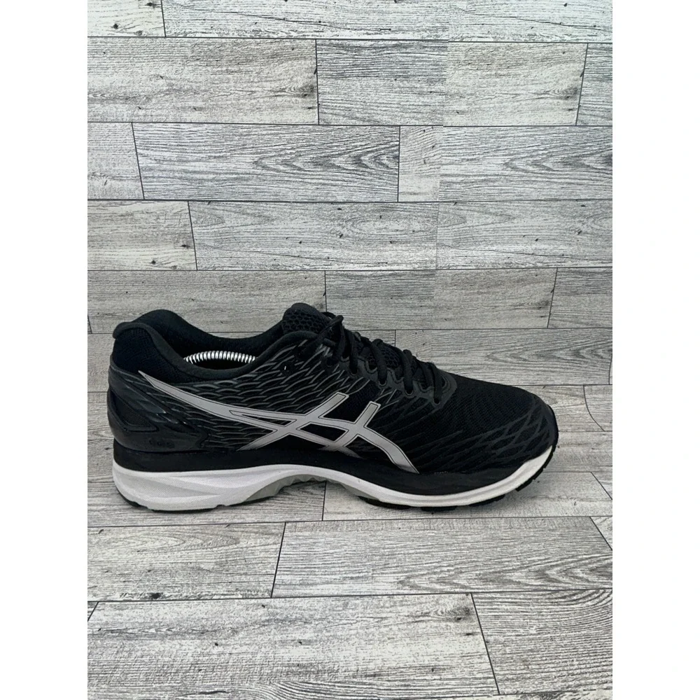Asics Gel Nimbus 18 Running Shoes Black Silver T600N‎ Athletic Sneakers Men 11.5